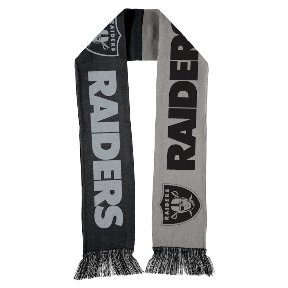LAS VEGAS RAIDERS NFL SCARF BY ERIN ANDREWS WEAR BLACK SILVER NWOT